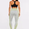 Original Gymshark Vital Sculpt Seamless High-Waist Leggings – Sage Grey/Lime Medium