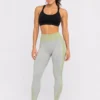 Original Gymshark Vital Sculpt Seamless High-Waist Leggings – Sage Grey/Lime Medium