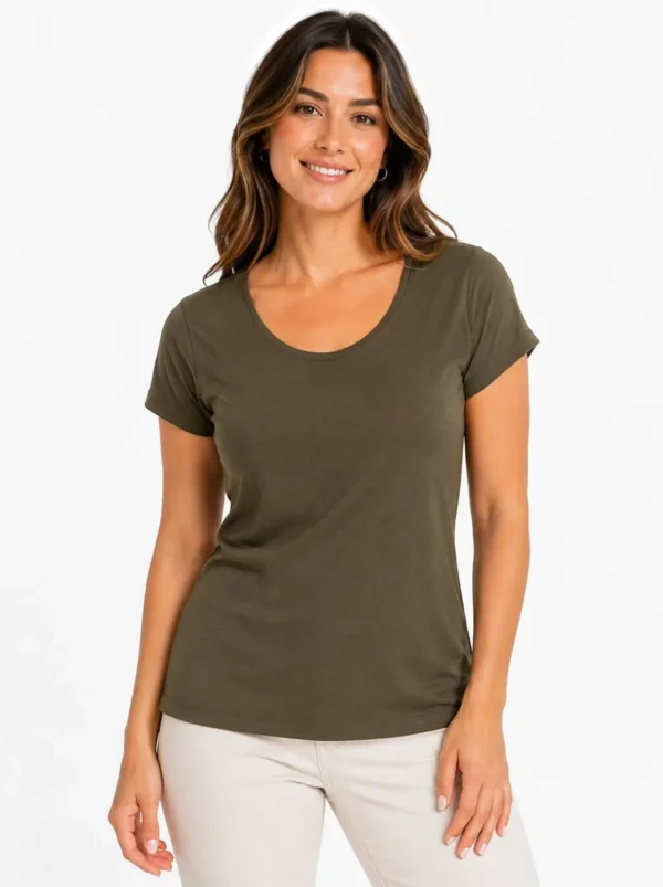 Women’s 3-Tee Bundle – Sage Green, Olive Green & Sunset Orange Tees - view 3