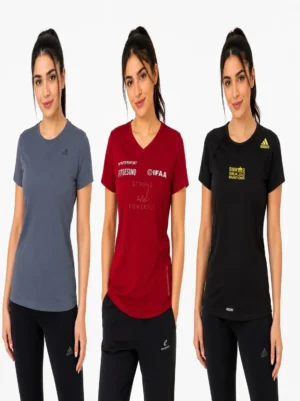 080 Women's Active Performance T-Shirt Bundle – Pack of 3 (Small | Bust 36")