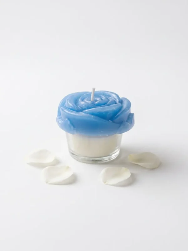 1001 Blue Lavender Bloom Rose Candle - view 3