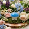 1002 Blue Lavender Bloom Rose Candle - view 2