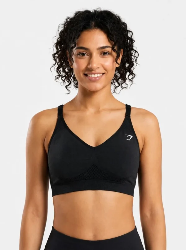1011 Original Gymshark Seamless Medium Support Sports Bra – Black XXL