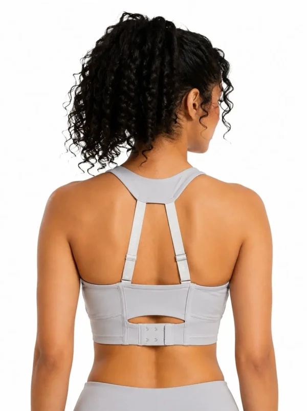 Original Gymshark Whitney Simmons Adjustable Medium Support Sports Bra – Light Grey Medium