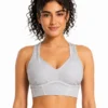 Original Gymshark Whitney Simmons Adjustable Medium Support Sports Bra – Light Grey Medium