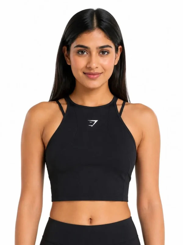 1017 Original Gymshark Racerback Training Crop Tank – Black Large