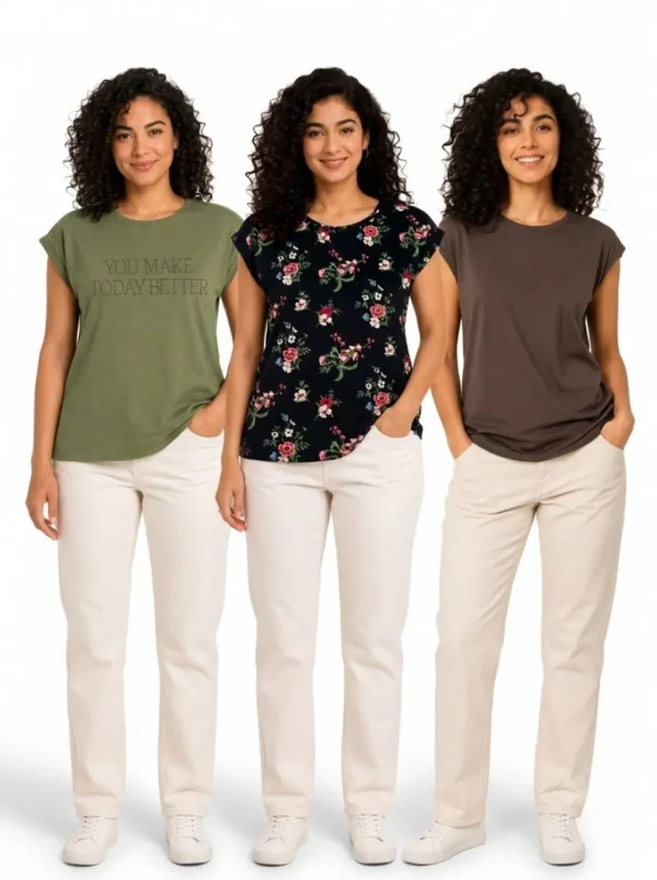120 MRS Women’s Casual Comfort Tops Combo Pack – 3 Shirts Deal