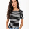 141 Women’s 3-Top Bundle – Classic Stripe Chic, Essential Black Everyday & Active Comfort Long Sleeve - view 2