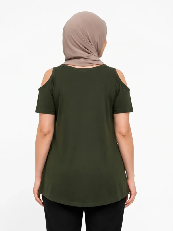 High-quality_8k_photorealistic_studio_portrait_202606100235 The Olive Green Cold-Shoulder Tunic Top Size: X-Large