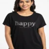 Happy Day Cap-Sleeve Lounge Tee Size: Extra large