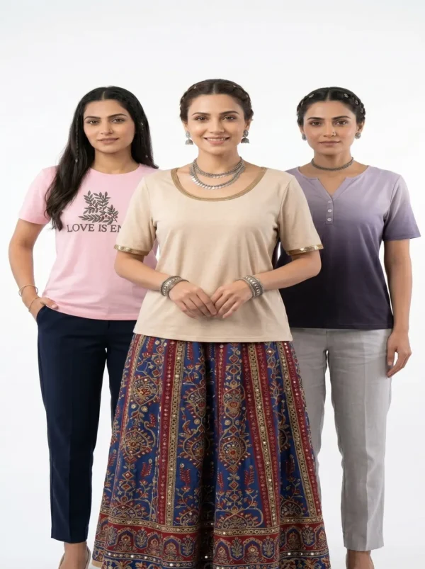 Women’s 3-Top Bundle – Love is Endless, Gilded Trim Neutral & Ombre Henley