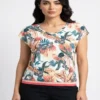 Women’s 3-Top Bundle – Navy Textured Tee, Tropical Printed Tee & Graphic Tee - view 3