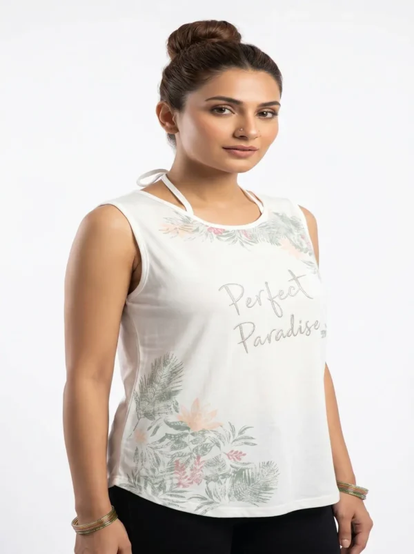 Women’s 3-Top Bundle – Patterned Polo, Paisley Tee & Graphic Tank Top - view 2