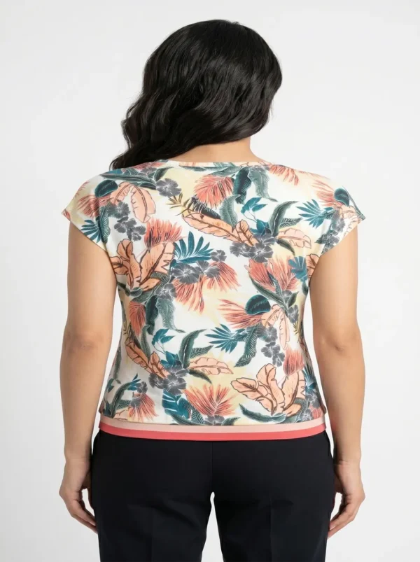 Women’s 3-Top Bundle – Navy Textured Tee, Tropical Printed Tee & Graphic Tee - view 4