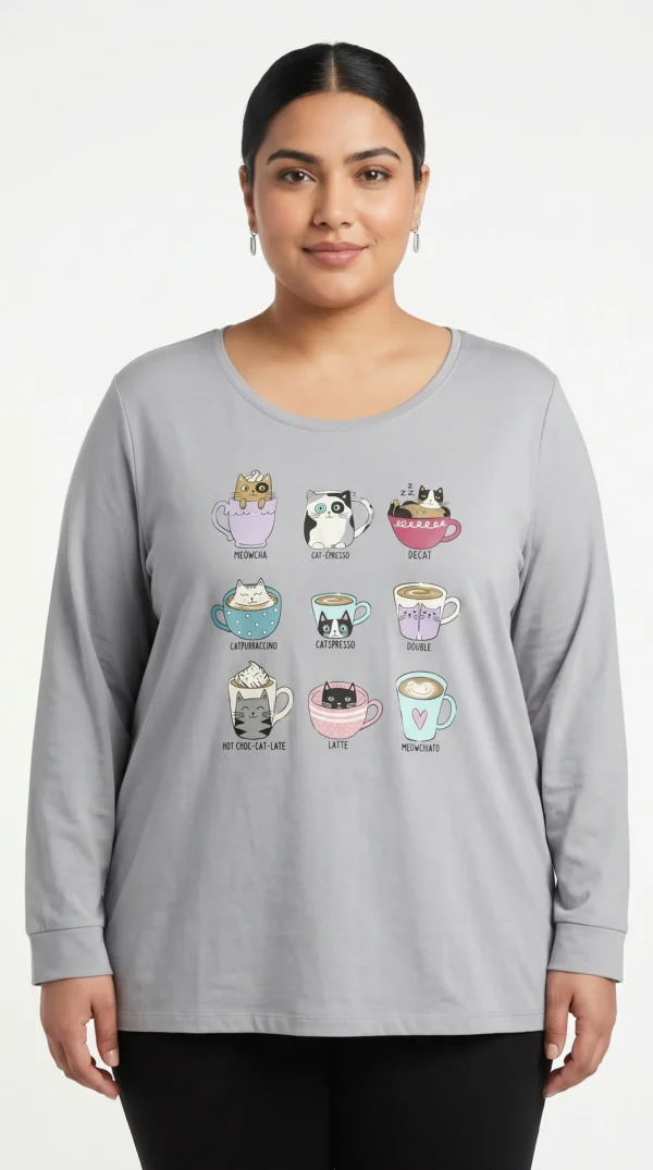 Studio_portrait_of_a_Balochi_202606100151 Cat Cafe Long-Sleeve Loungewear Top Size 3-XL