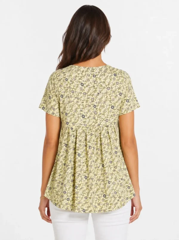 WhatsApp Image 2026-06-12 at 23.07.31 (1) Women's 3-Top Bundle – Grey Striped Top, Royal Blue Tunic & Yellow Floral Top (2XL)