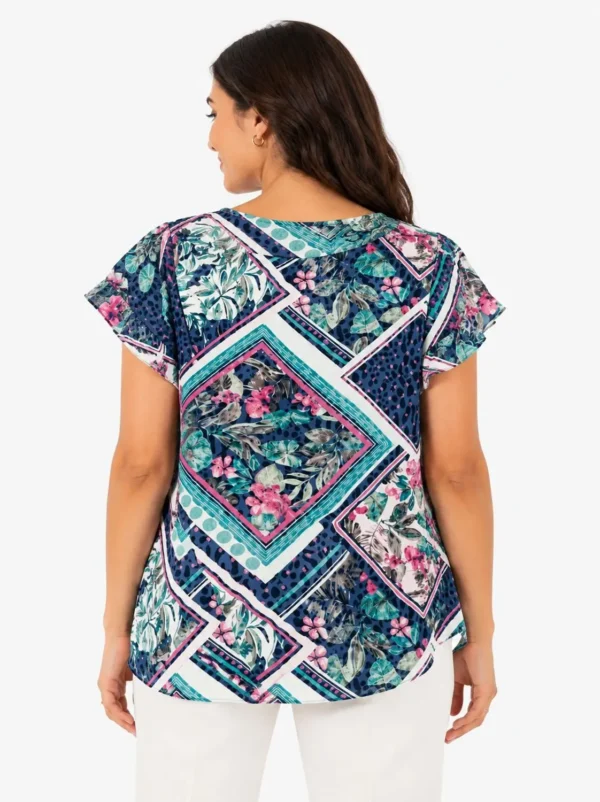 WhatsApp Image 2026-06-12 at 23.20.00 (1) Women's 3-Top Bundle – Grey Striped Top, Royal Blue Tunic & Yellow Floral Top (2XL)