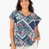 WhatsApp Image 2026-06-12 at 23.20.00 Women's 3-Top Bundle – Grey Striped Top, Royal Blue Tunic & Yellow Floral Top (2XL)
