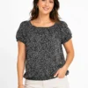 WhatsApp Image 2026-06-17 at 12.52.25 AM Women’s 3-Top Bundle – Drawstring Hem Top, Graphic Top Tee & Ditsy Print Blouson Top - view 4