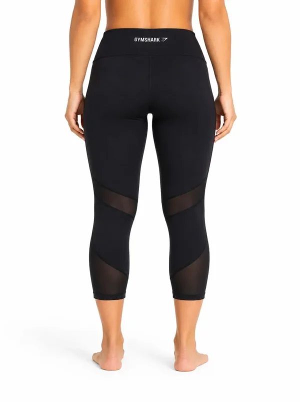 Original Gymshark Women’s High-Waist Performance Crop Leggings – Black- Small