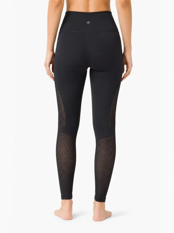 Original Lululemon SculptFit High-Rise Mesh Panel Leggings – Black-Small