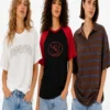 1043 3-Shirt Combo – Rough Graphic, Vintage Varsity Raglan & Heritage Stripe Polo (Large)