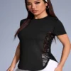 1083 Women’s Mesh Side Panel Performance Active T-Shirt