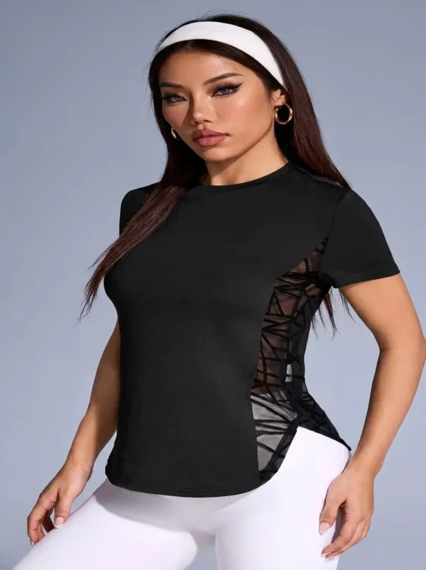 1083 Women’s Mesh Side Panel Performance Active T-Shirt