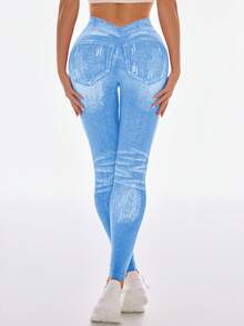 Pack of 3 ,Petite Capri tights Velisys Velisys Women's Black, Blue, Light Blue