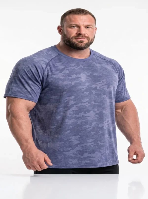 Men's Subtle Blue Camo Mesh Performance T-Shirt Size 4-XL