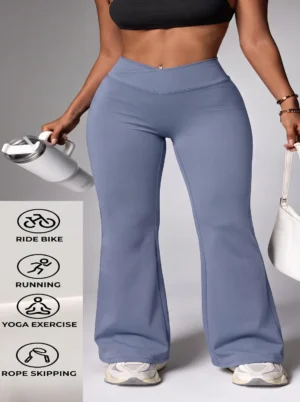 aaa121 (((Mrs Premium))) High-Waisted, wide-leg yoga &Gym pants