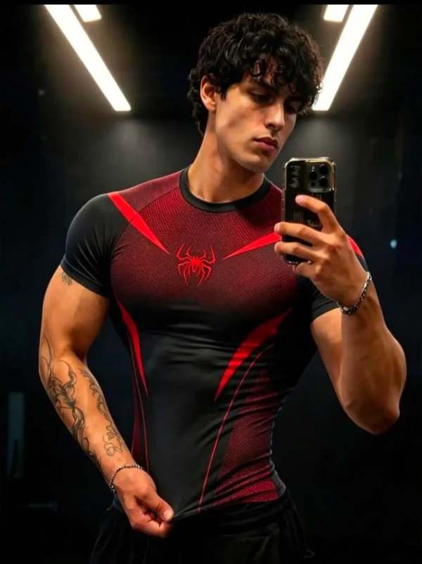 1102 SpiderStrike Compression T-Shirt front view close-up
