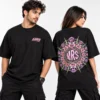 Cyber Skull Oversized Tee in Black by MRS – relaxed unisex fit with bold back print