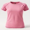 Baby pink MRS mesh active tee for women, yoga T-shirt