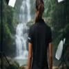Gemini_Generated_Image_k2tts2k2tts2k2tt Black performance athletic polo shirt for women, styled view