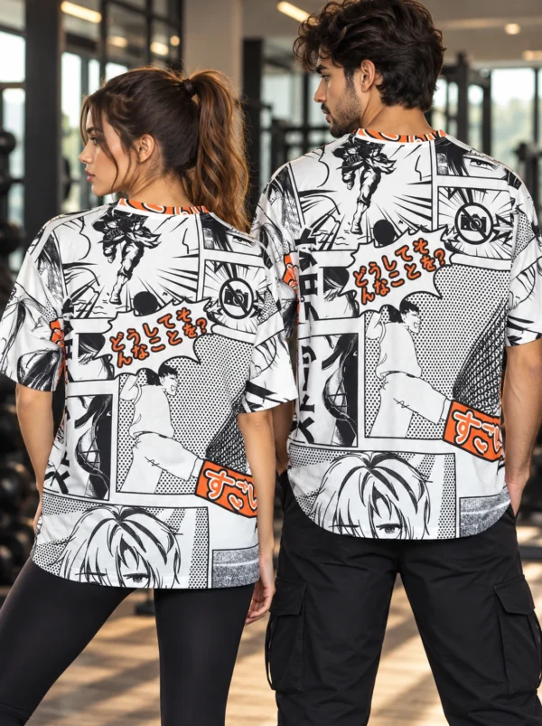 IMG_6806 Anime Manga Graphic unisex tee with comic-panel print - photo 2