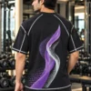 IMG_6970 M.R.S. Sportwear Men’s Black Contrast Stitch Graphic Training T-Shirt – Purple & White