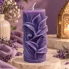 Lavender Bloom Sculpted Pillar Candle