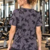 IMG_7167 Smoky Mauve Tie-Dye Performance T-Shirt with black abstract tie-dye print
