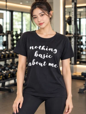 Women's Nothing Basic Statement Gym Tee in black by M.R.S Sportswear