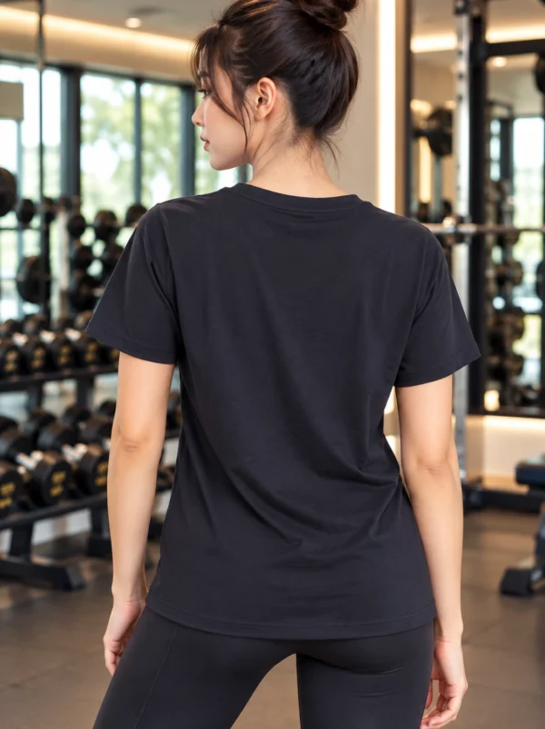 Nothing Basic Statement Gym Tee with nothing basic about me print