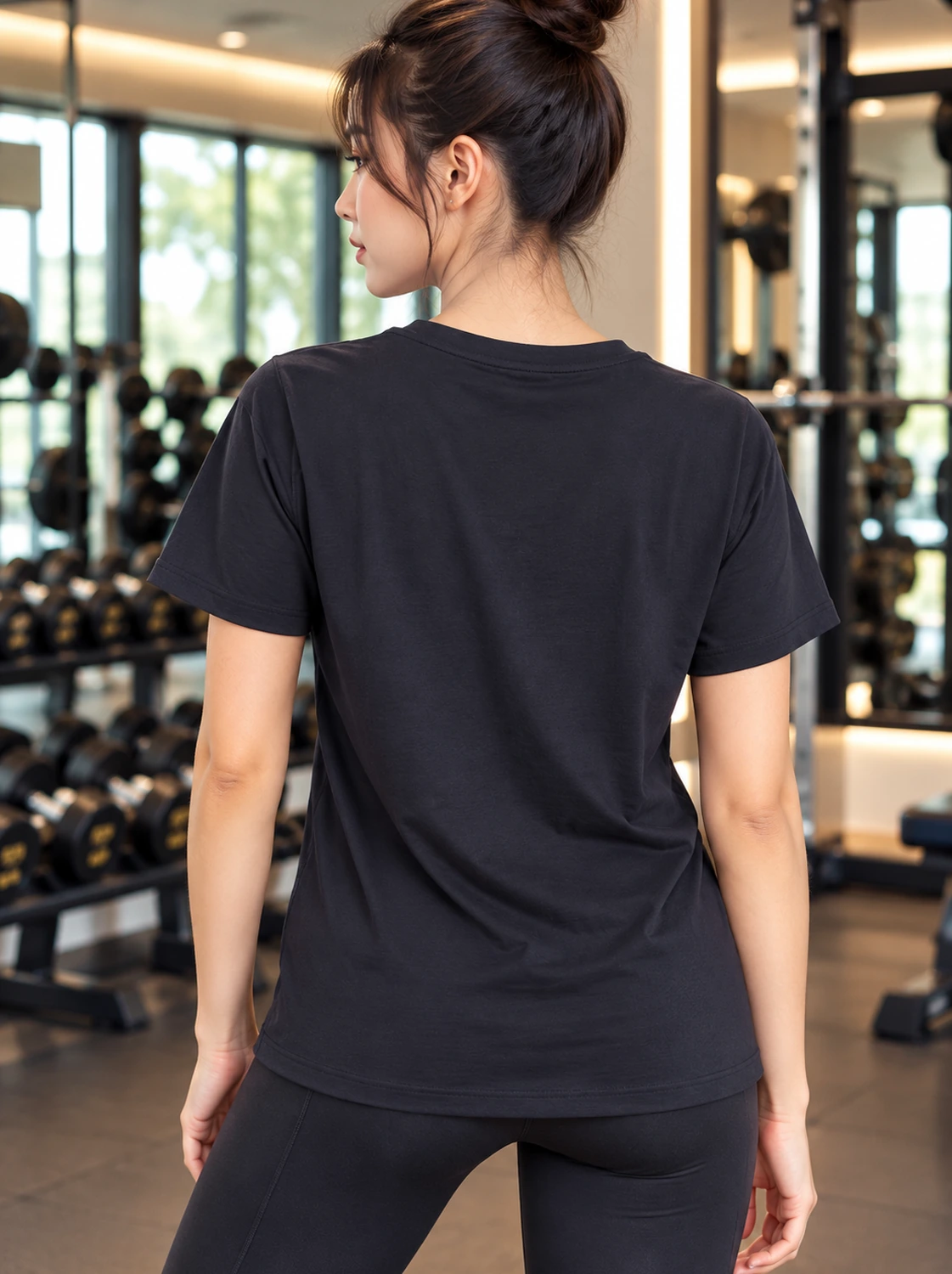Nothing Basic Statement Gym Tee with nothing basic about me print