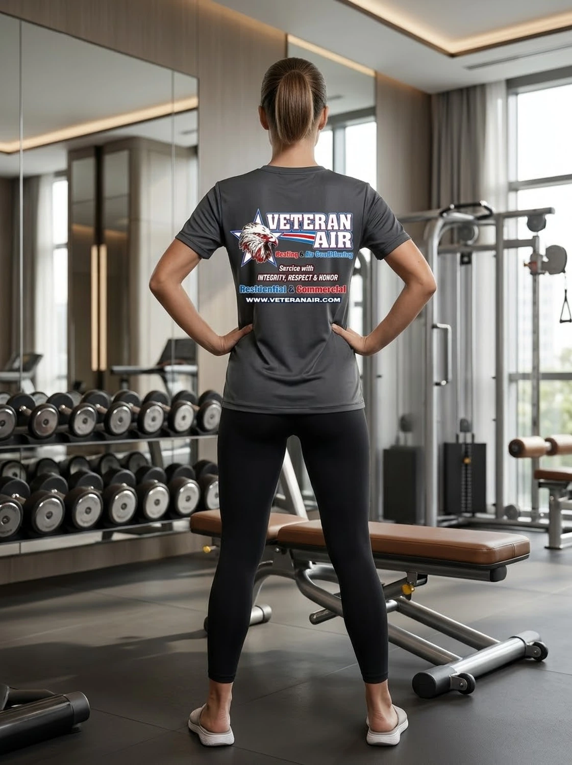 Women's Charcoal Grey Graphic Performance T-Shirt by M.R.S Sportswear
