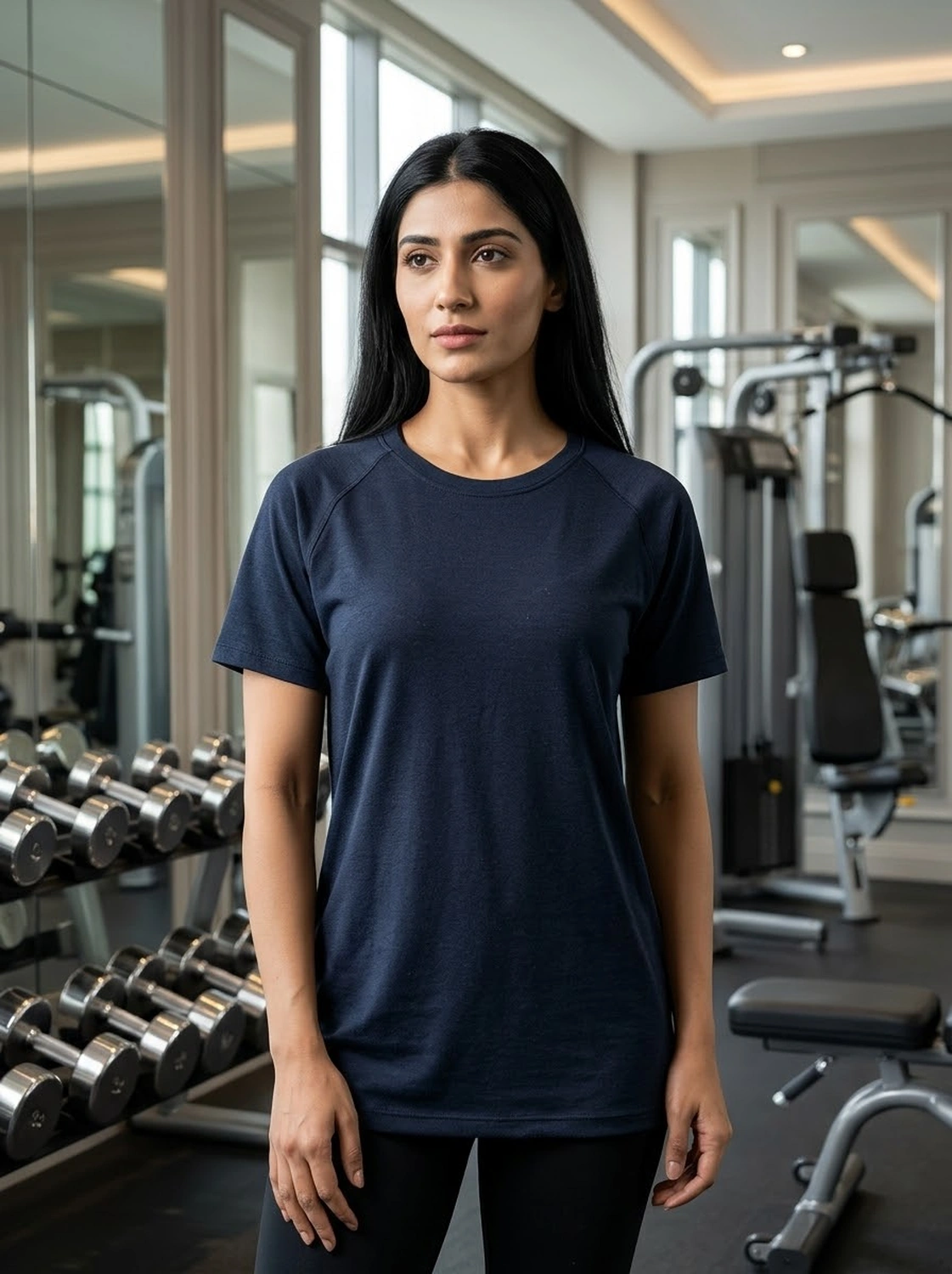 Women's Navy Blue Classic Raglan Gym T-Shirt by M.R.S Sportswear