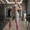 Gymshark dusty rose seamless leggings, pre-loved, grey to pink ombre, size 2XS Gymshark dusty rose seamless leggings, pre-loved, grey to pink ombre, size 2XS