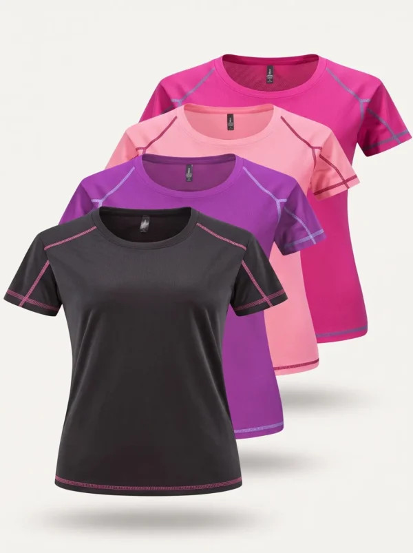 MRS mesh active tee for women, 4-way stretch performance gym T-shirt