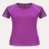 Purple MRS mesh active tee for women, quick-dry workout T-shirt
