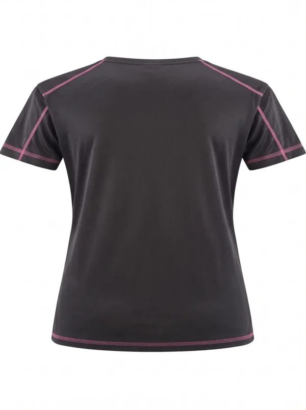 MRS women's mesh active tee, moisture-wicking gym top detail
