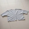 Make_picture_of_good_quality_2K_20261018144954 (1) Heather grey cropped athletic tee with drop shoulders and crew neck