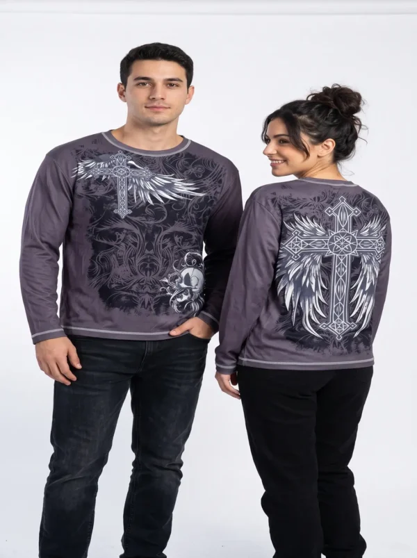People_wearing_t-shirt_2K_20261016193502 Y2K gothic winged cross tee oversized streetwear look